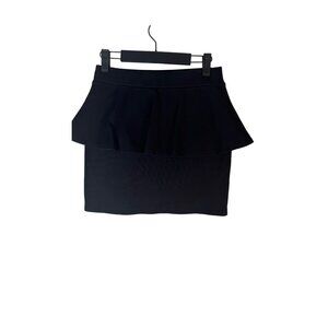 2/$30 Zara Trafaluc Medium Black Peplum Mini Skirt Cotton Blend